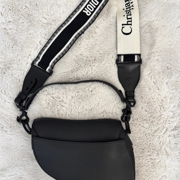 Christian Dior Ultra Matte Calfskin Saddle Bag (Black) - Picture 3 of 16
